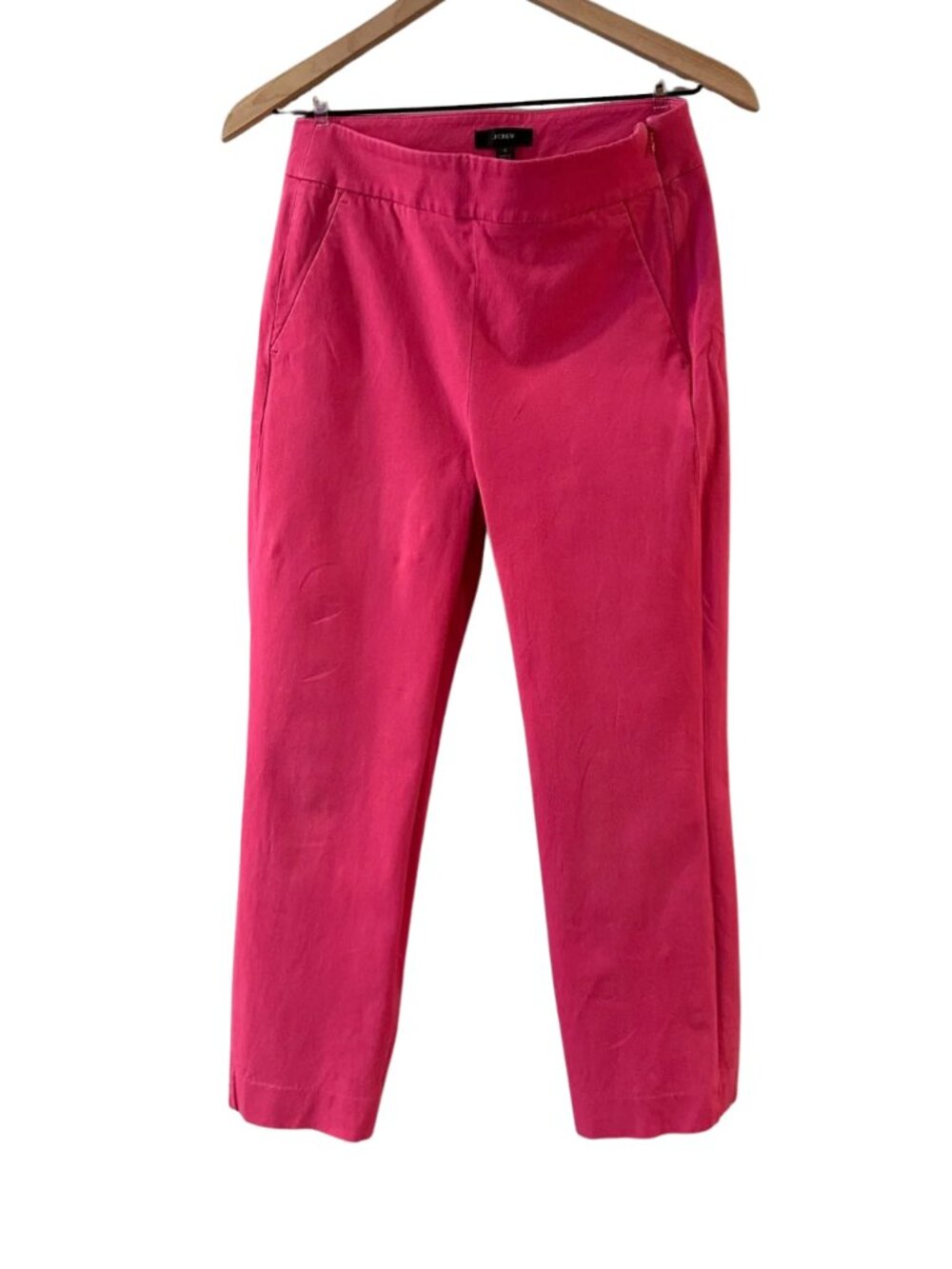 J. Crew Remi Bi-Stretch Bright Pink Straight-Leg Ankle Pants